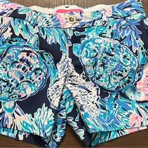 Lilly Pulitzer Blue and Pink Floral Women Shorts